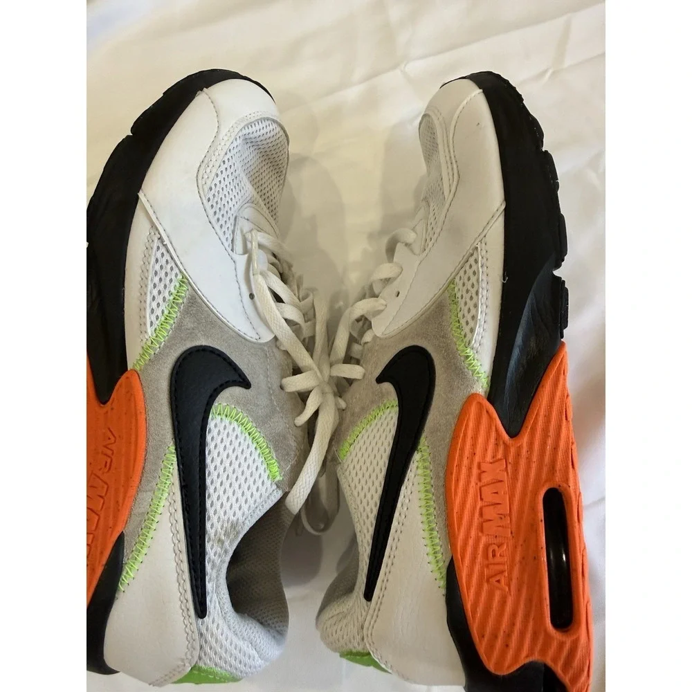 Nike Air Max Youth Size 6.5Y White Black Orange Green Running Sneakers Shoes